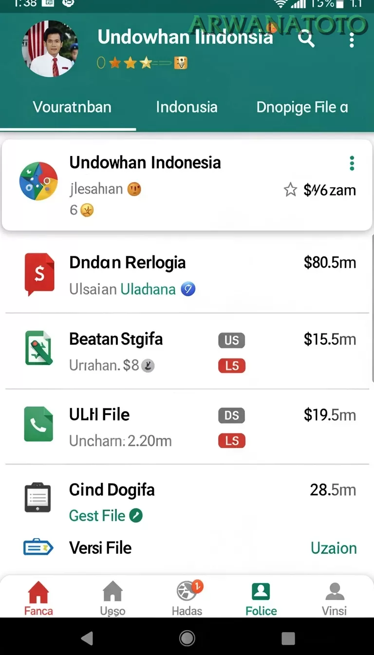 Cuplikan layar MT661 — halaman utama